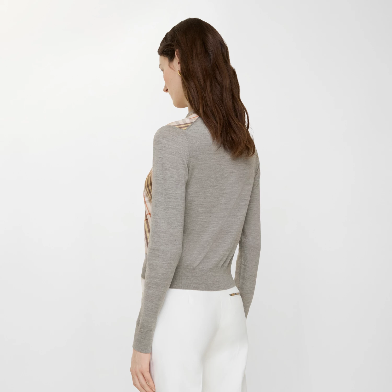 Cardigan en laine et soie avec Check — vue 2